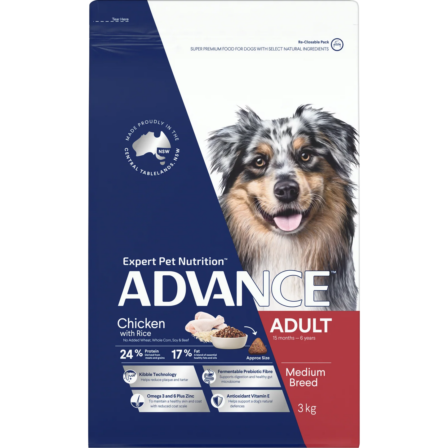ADVANCE™ Adult Medium Breed Chicken with Rice 3kg