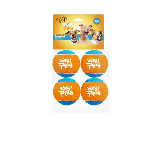 WAG PLAY- Thrower Tennis Balls 6.25cm 4 Pack