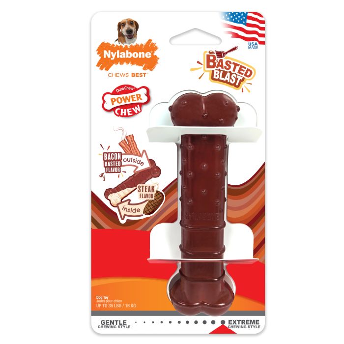 Nylabone Power "Basted Blast" Bone Steak/Bacon