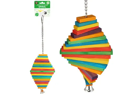 Interactive Wooden Spiral W/Bell